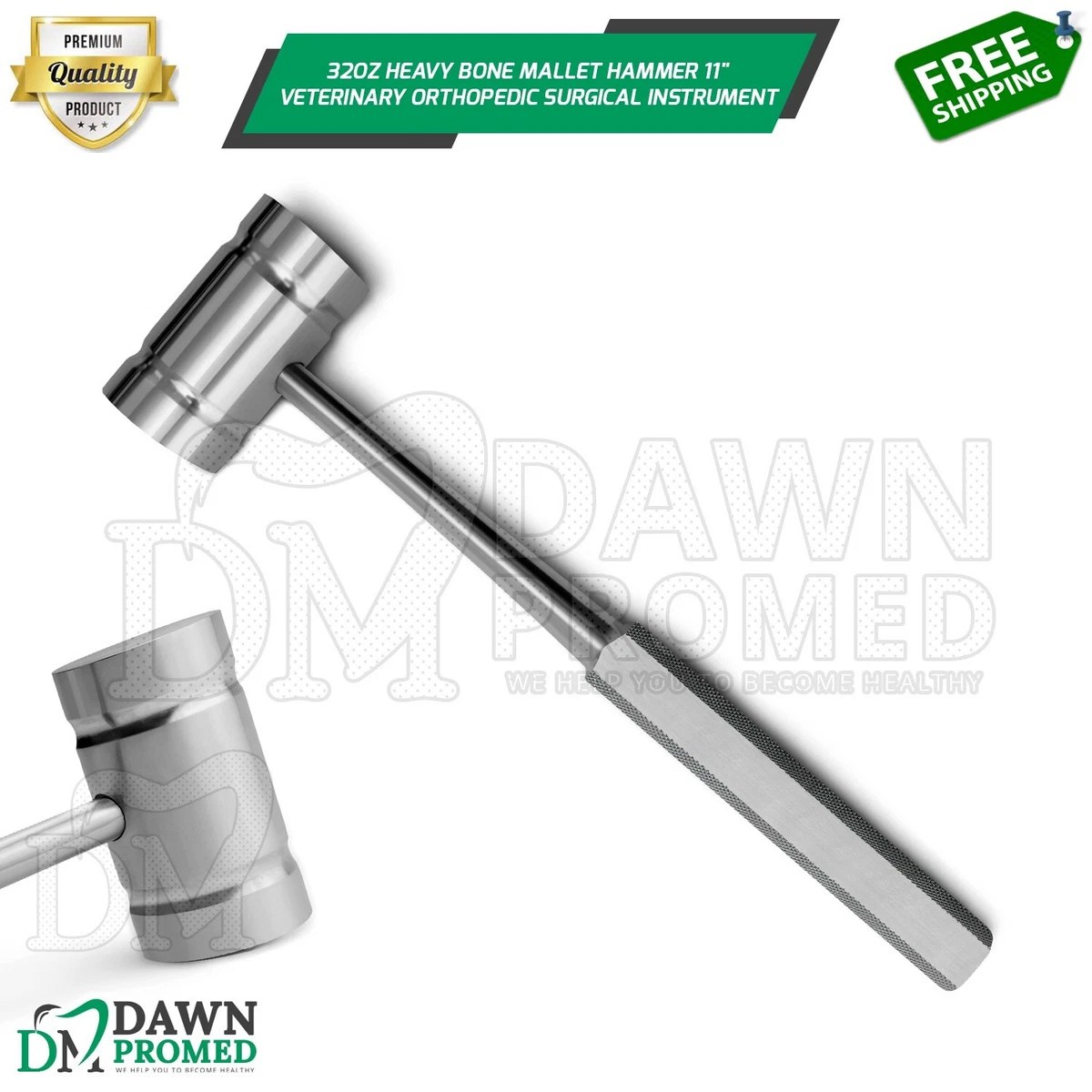 Flat Head Bone Mallet Instrument SURGICAL ONLINE Heavy Bone Mallet - 32 ...