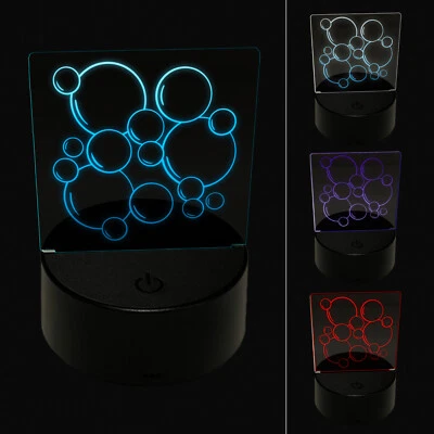 Bunch of Bubbles 3D Illusion LED Night Light Sign Nightstand Desk Lamp - Image 1 of 4