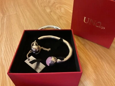 NWT Uno de 50 Silver-plated/Pink Crystal Bracelet "Zen Think Pink" Foto 1 de 4