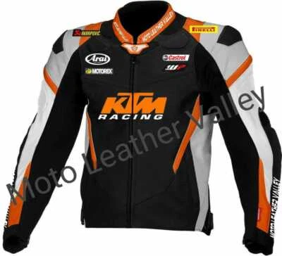 KTM Duke 2024 Veste en Vuir de Moto Vestes cuir de Motards Courses Hommes CE - Photo 1/4