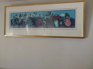 Rara pieza coleccionable de arte mural afroamericano firmado 44×18 - Imagen 1 de 4