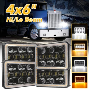 4x DOT 4x6" Projector LED Headlights DRL for Kenworth T400 T600 T800 W900L W900B - Picture 1 of 12