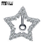 TT Reverse CZ Large Star Belly Button Ring Choose Colour 