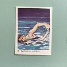 ORIGINAL 1964 Tokyo Olympic Games Heinz VEB EGGS Card #19 Swimming Freestyle Men