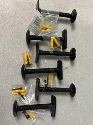 ^ Lot of 6 Danya B Cast Iron Nail-Head Construction Rod Wall Hook - Image 1 of 2