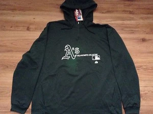 OAKLAND ATHLETICS MLB MAJESTIC AC CHANGE UP 1/4 ZIP AUTHENTIC HOODED SWEATSHIRT - Picture 1 of 2