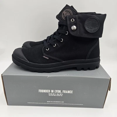 Botas de combate Palladium holgadas Turn-down 02353-060-M de lona negras/negras para hombre 10 Foto 1 de 4