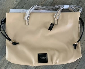 Victoria's Secret Tasche neu mit Etikett Cinch-Top Beuteltasche Handtasche Schulter hellbraun beige - Bild 1 von 8