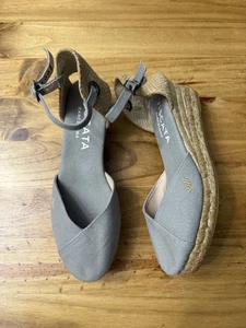 VISCATA Espadrille Wedge Sandal Canvas 38/7 - Picture 1 of 9