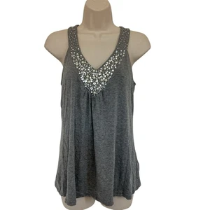 NWT White House Black Market Gray Pearl Details Halter Tank Top Size Small - Picture 1 of 7