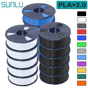 SUNLU PLA+2.0 5KG 10KG 3D Drucker Filament 1.75mm PLA PLUS 2.0 Schwarz 1KG/Spule - Afbeelding 1 van 50