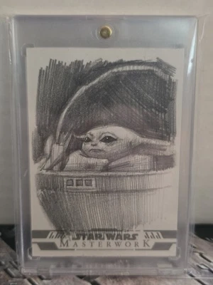 Grogu Sketch Topps Star Wars Masterwork By Andrew Fry - Image 1 of 2