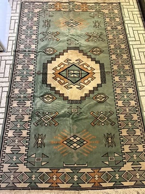 Großer Vintage Teppich - Azteken Design - aus Aufbewahrung, muss gereinigt werden - 210 cm x 127 cm - Bild 1 von 4