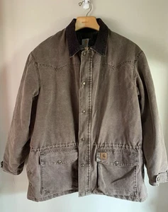 Vintage 2002 Carhartt C52 CHT Brown Blanket Lined Chore Coat XL - Picture 1 of 10