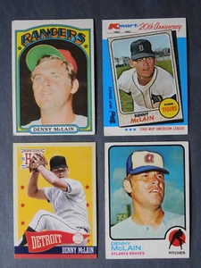 Denny McLain 4 Card Lot (73 does have a small crease, bottom center) - Picture 1 of 2