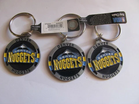 NBA Denver Nuggets Metal Keychain Lot of 3 Cover