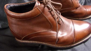 TOTO Men's  Y41089 3.2-inch DARK BROWN LEATHER CAP TOE ANKLE BOOTS US SIZE 11 - Picture 1 of 9