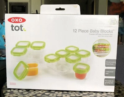 NEW OXO TOT 12 Piece Baby Blocks Freezer Storage Container Set w/ Trays NIB - Image 1 of 4