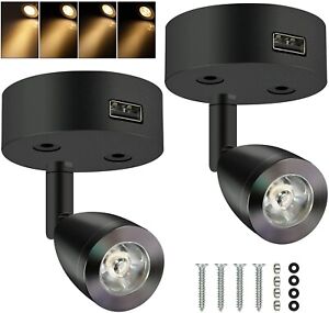Flexible LED Bedside Lamp with USB Port Adjustable Brightness Easy Installation
