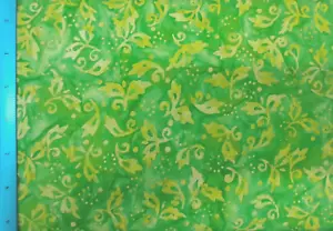 Batik Indonesian 100% cotton - "GREEN IVY" x 2m - Picture 1 of 1