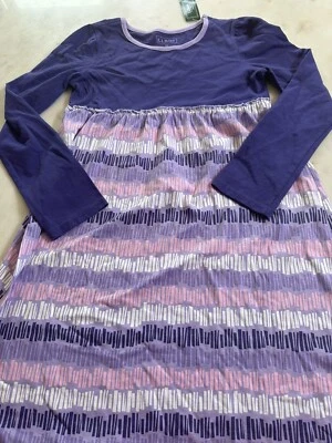 LL Bean Unshrinkable Dress Girls Sea Lavender Size 10 NWT - Image 1 of 3