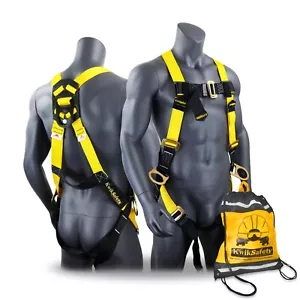 KwikSafety THUNDER 3D Ring Full Body Safety Harness ANSI OSHA Fall Protection - Picture 1 of 55