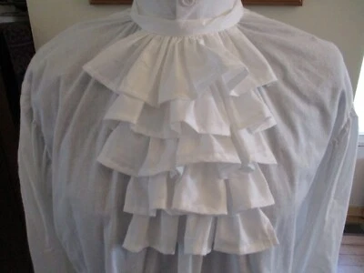 Hombre Colonial 1700 Blanco 5 Niveles Volantes Algodón Jabot/Ascot Accesorio Foto 1 de 3