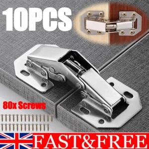 10x 90 Degree Easy Mount Concealed Kitchen Cabinet / Cupboard Sprung Door Hinges - Picture 1 of 8