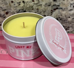 Victoria's Secret PINK Light My Pink Fruity & Bright Candle Tin Rare - Picture 1 of 3