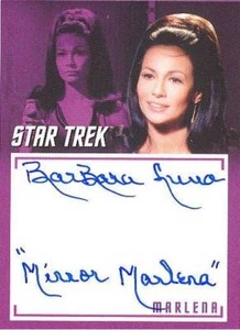 "Autógrafo TOS Captain's Collection A2 Barbara Luna Inscripción ""Espejo Marlena" - Imagen 1 de 1