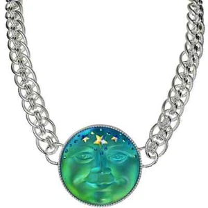 Kirks Folly Venus Mystic 50mm Seaview Moon Status Chain Necklace mystic blue #22 - Picture 1 of 9