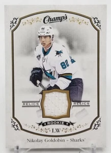 2015-16 Upper Deck Champs NIKOLAY GOLDOBIN Rookie Relics Patch RC San Jose Shark - Picture 1 of 4