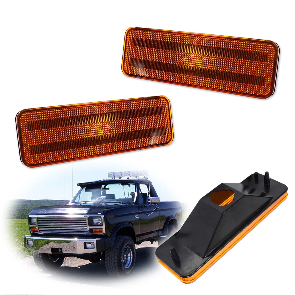 Juego de 2 pares de lentes de luz de estacionamiento izquierda y derecha para camioneta F150 F250 F350 Bronco Foto 1 de 4