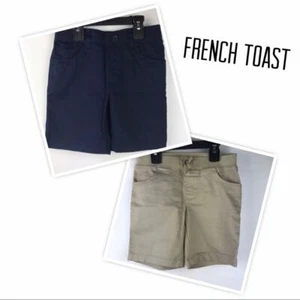 French Toast Kids shorts. 2 short pant bundle; Navy blue and Beige. Size: 7 - Picture 1 of 12