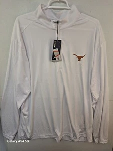 Texas Longhorn Antigua Men's 3XL Tribute 1/4 Zip Lightweight Pullover White NWT - Picture 1 of 3
