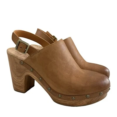 Zuecos de tacón Kork-Ease Darby de cuero marrón talla 10M Foto 1 de 4