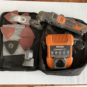 Ridgid R8223400 JobMax Multi-Tool with Head Charger 2 Blade Sander and Case