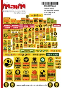 1/35 Uniscale Postapocalyptic/Zombie Warning Signs #2 (self adhesive Stickers) - Picture 1 of 1