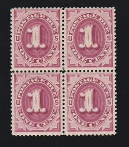 US J22 1c Postage Due Mint Block of 4 VF OG NH SCV $340 - Picture 1 of 2