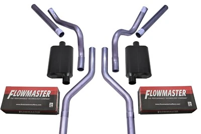 Chevy GMC C10 63-72 2.5" Dual Exhaust Kits Flowmaster Super 44 Corner Exit - Image 1 of 2