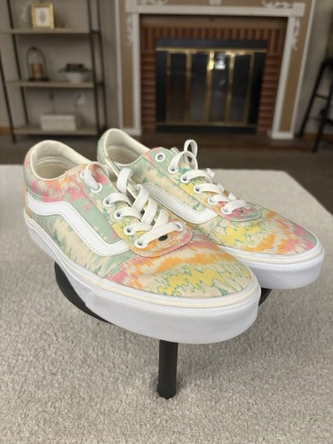 Sneakers Vans donna Ward bianche tie dye stringate classiche logo taglia US 7