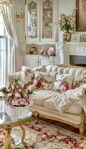 Cesto bouquet di fiori rosa francese fiori finti shabby chic decorazione casetta - Foto 1 di 8