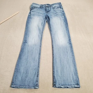 BKE Jeans Mens 30x32 Blue Aiden Bootleg Buckle Stretch Faded Light Wash Denim * - Picture 1 of 13