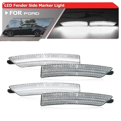 Clear Front+Rear LED Side Indicator Lamp Signal Light For Ford Mustang 7th 2024+ - Image 1 of 4