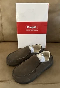 PROPET EDSEL STONE SUEDE LEATHER FAUX SHEARLING SLIP ON SLIPPERS MENS SIZE 8 X - Picture 1 of 9
