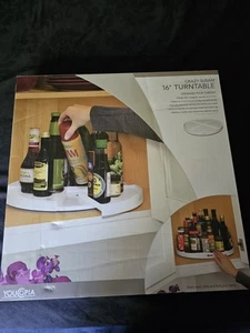 NewYoucopia Crazy Susan Turntable with Slide Out Shelves White 16in/ 40cm. BNIB - Picture 1 of 2