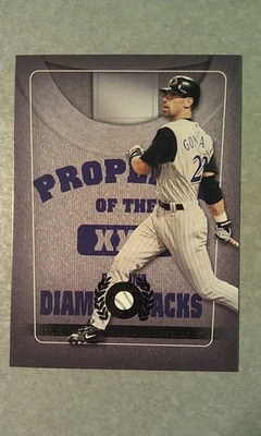 Luis Gonzalez 2005 Fleer Patchworks Property of BLACK LETTERS ONLY WOW NO SILVER - Image 1 of 2