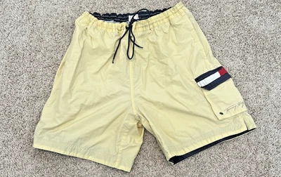 Tommy Hilfiger Color Block Swim Trunks Sailing Gear Y2K  Yellow Large Logo - Image 1 of 4