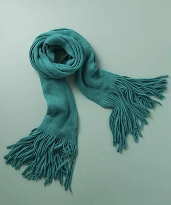 Anthropologie Sherin Manta De Gran Tamaño Envolvente Bufanda Verde Flecos Grande Suave Acogedora Foto 1 de 4