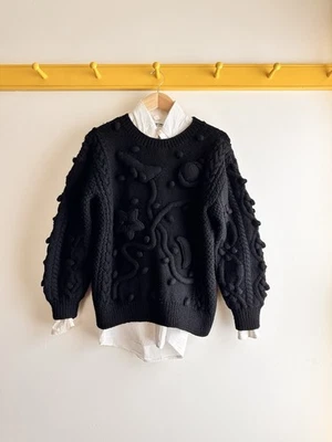 ISSEY MIYAKE I.S. Sport vintage stars, moon, planet 3D popcorn crewneck sweater - Image 1 of 4